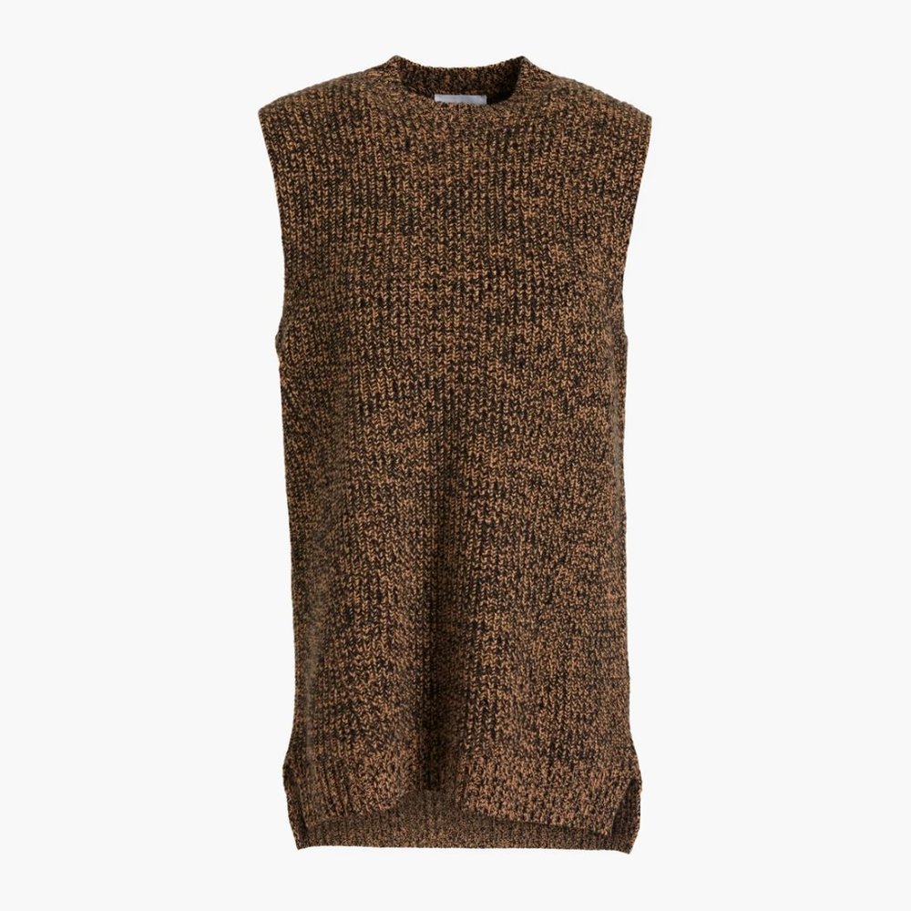 GANNI Mélange merino wool and cashmere-blend vest Small NWOT